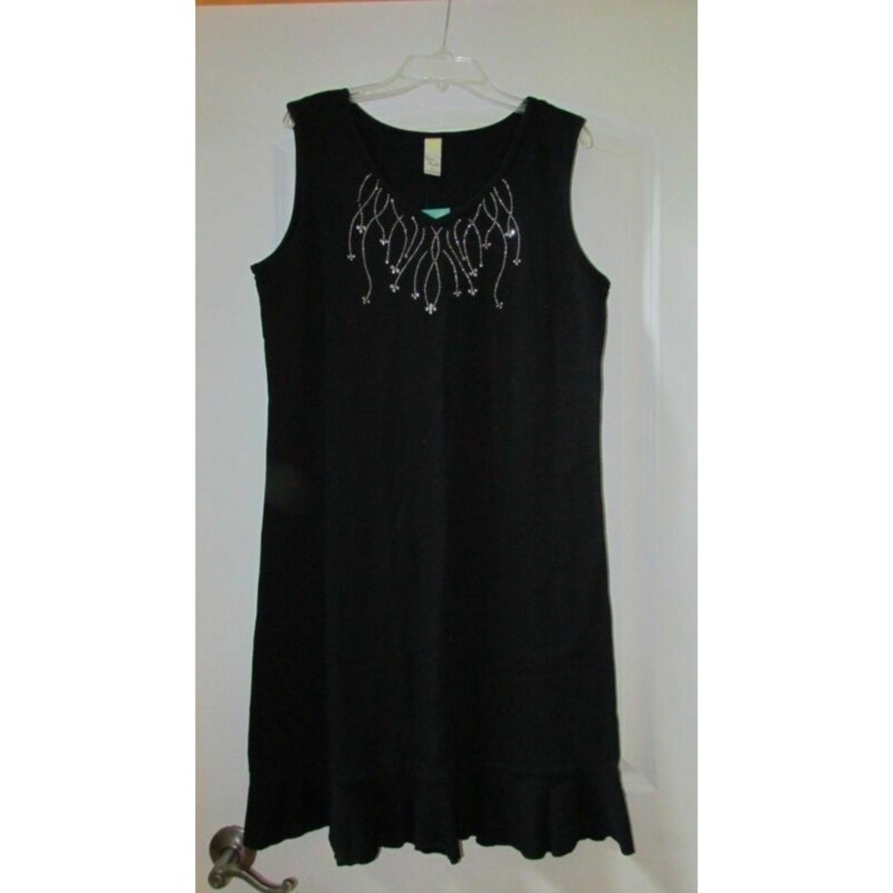 Sun Moda black sun dress swim beach cover rhinestones NWT Small $43.00 USA made